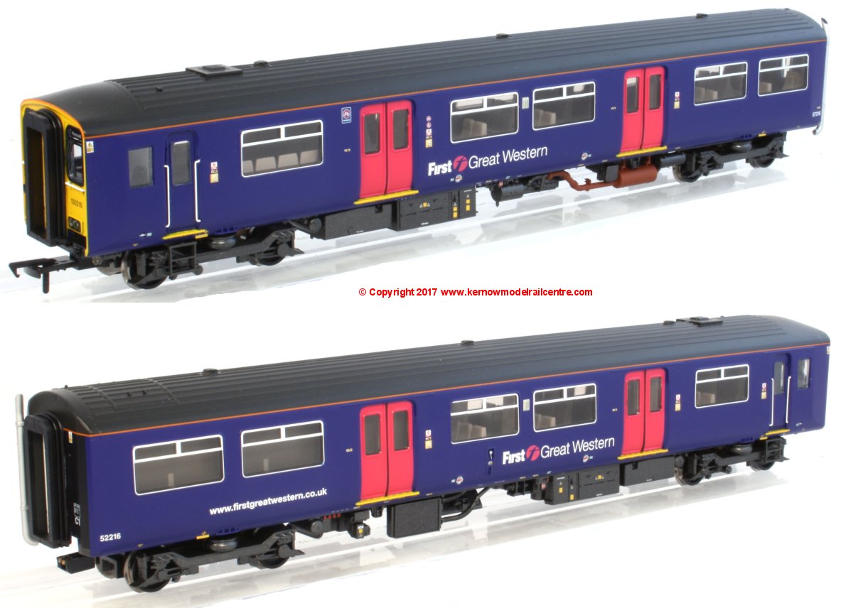 32-935X Bachmann Class 150/2 2 Car DMU number 150 216 in First Great Western Purple livery